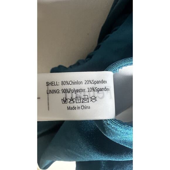 Felnart One Piece Size Large Turquoise Tummy Control Halter neck Swimsuit NEW - Picture 8 of 11